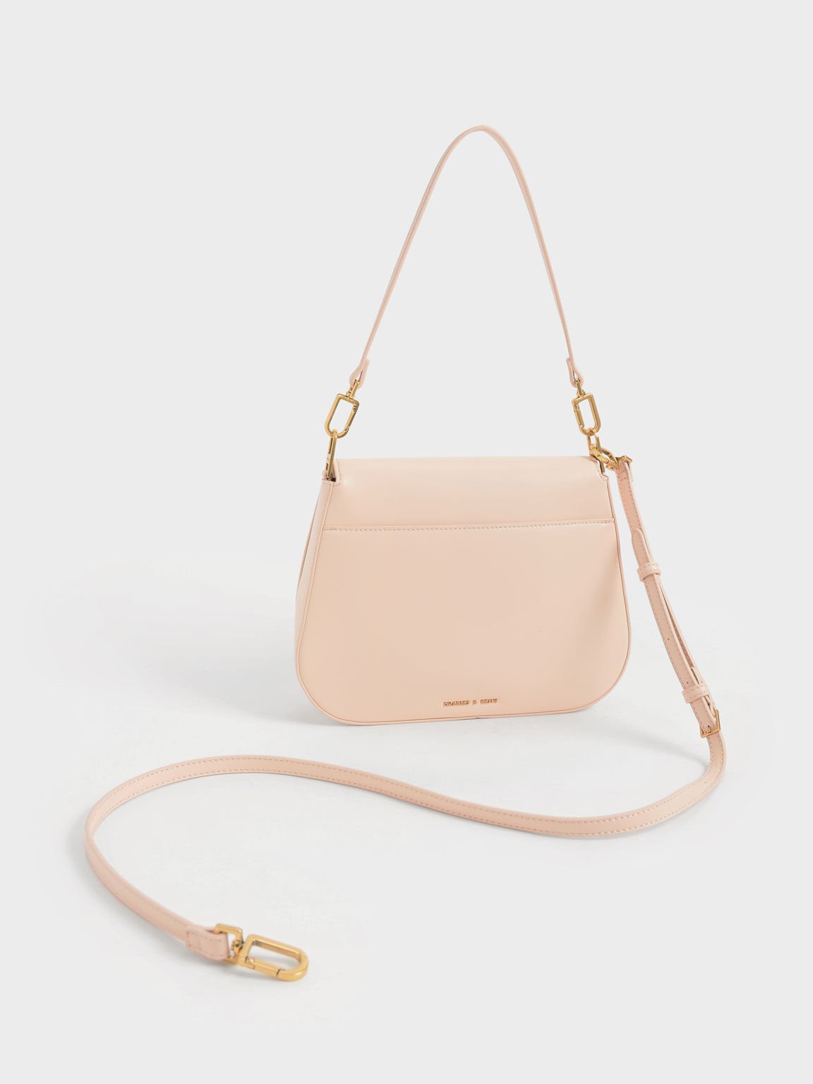 Linear Metallic Accent Shoulder Bag, Light Pink, hi-res