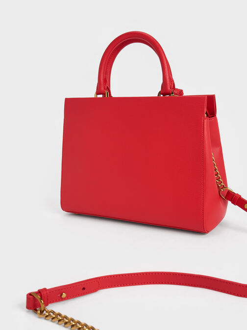 กระเป๋าถือแบบมีโครงรุ่น Mirabelle, สีแดง, hi-res