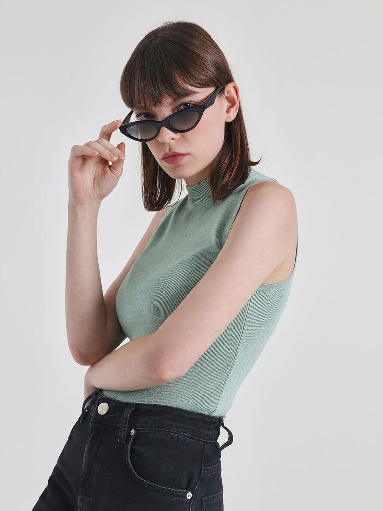 Acetate Oval Frame Sunglasses, , hi-res