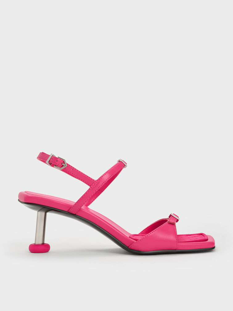 Sculptural Heel Buckled Sandals, , hi-res