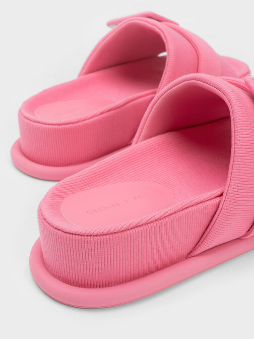 Sinead Woven Buckled Slide Sandals, สีชมพู, hi-res