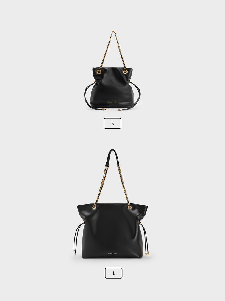 Arya Braided-Chain Tote Bag, Black, hi-res
