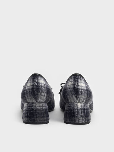 Circle-Charm Bow Loafer Pumps, Dark Grey, hi-res
