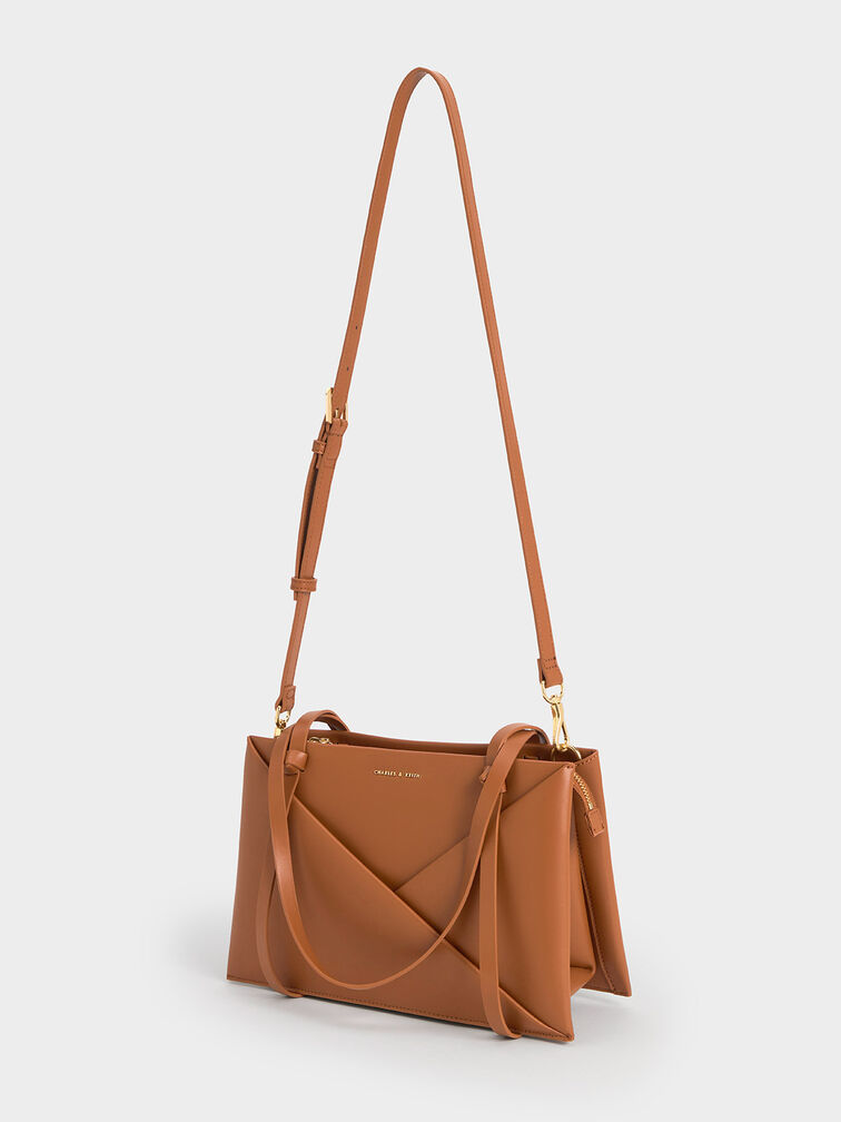 กระเป๋าโท้ททรงสี่เหลี่ยมผืนผ้ารุ่น Midori, สีแทน, hi-res