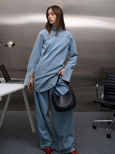 Robyn Chain-Handle Bag, Noir, hi-res