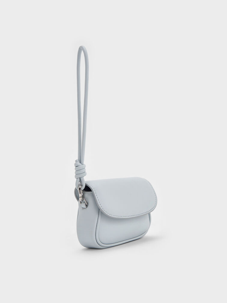 กระเป๋าคล้องข้อมือดีไซน์สายแบบผูกปมรุ่น Sammie, สีซีซอลต์บลู, hi-res