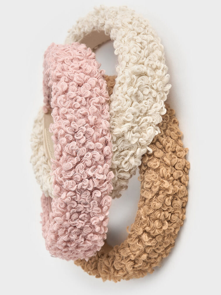Furry Headband, Pink, hi-res