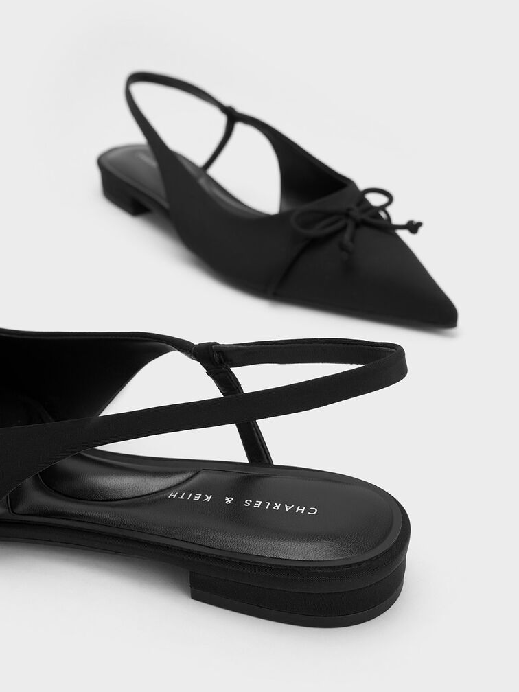 Bow Pointed-Toe Slingback Ballerinas, , hi-res