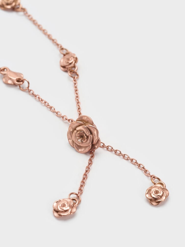 Rosalind Flower-Motif Bracelet, Brushed Rose Gold, hi-res