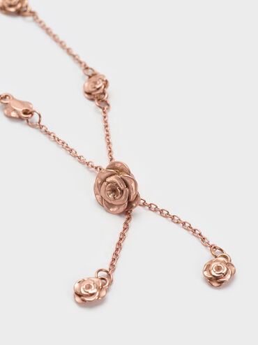 Rosalind Flower-Motif Bracelet, Brushed Rose Gold, hi-res