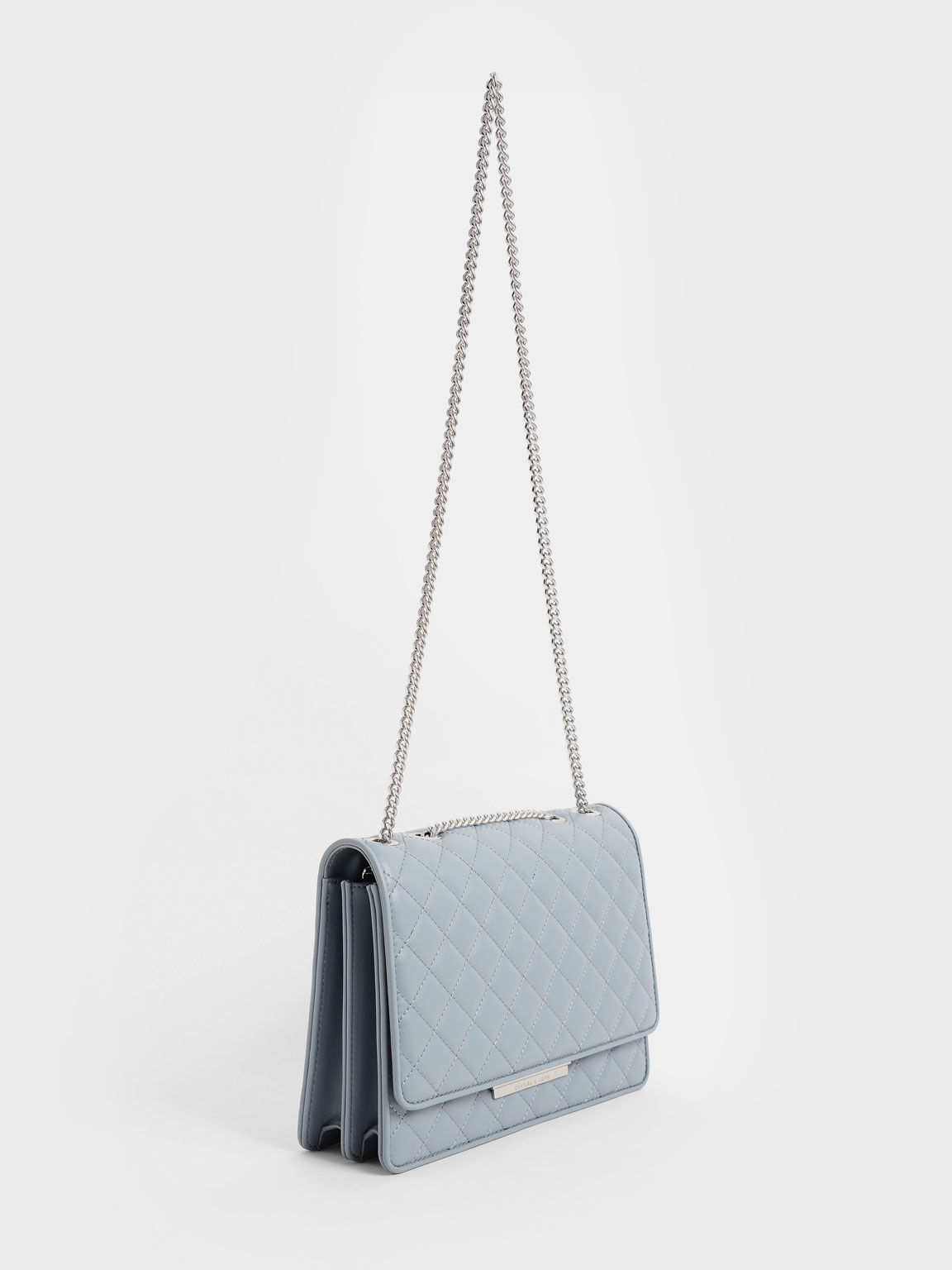 Quilted Chain Bag, Steel Blue, hi-res