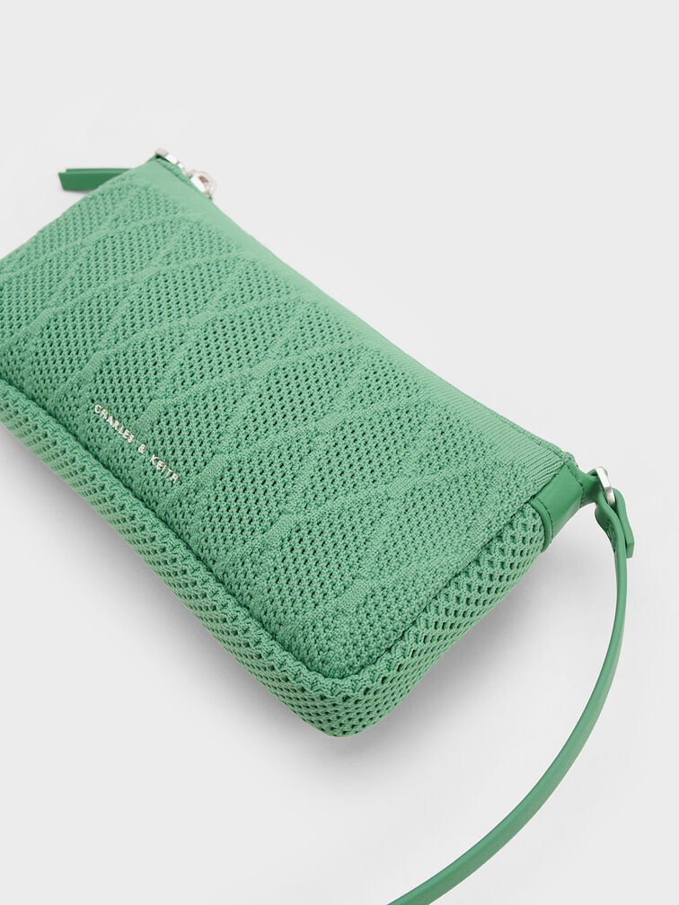 Geona Knitted Phone Pouch, สีเขียว, hi-res