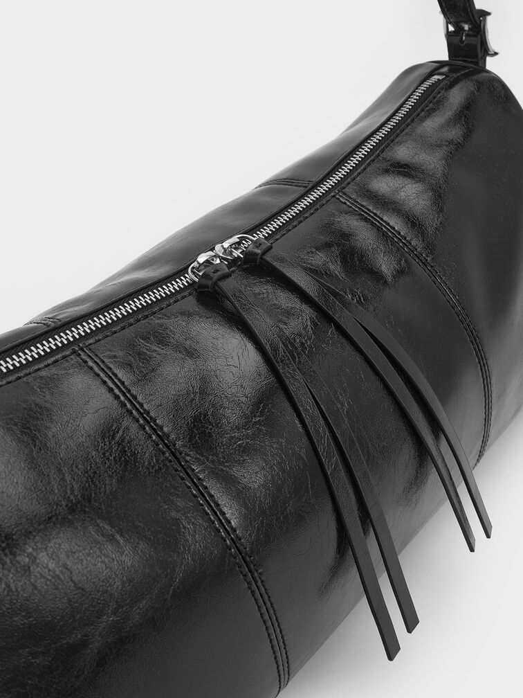 Bryna Panelled Grommet-Strap Crossbody Bag, Noir, hi-res