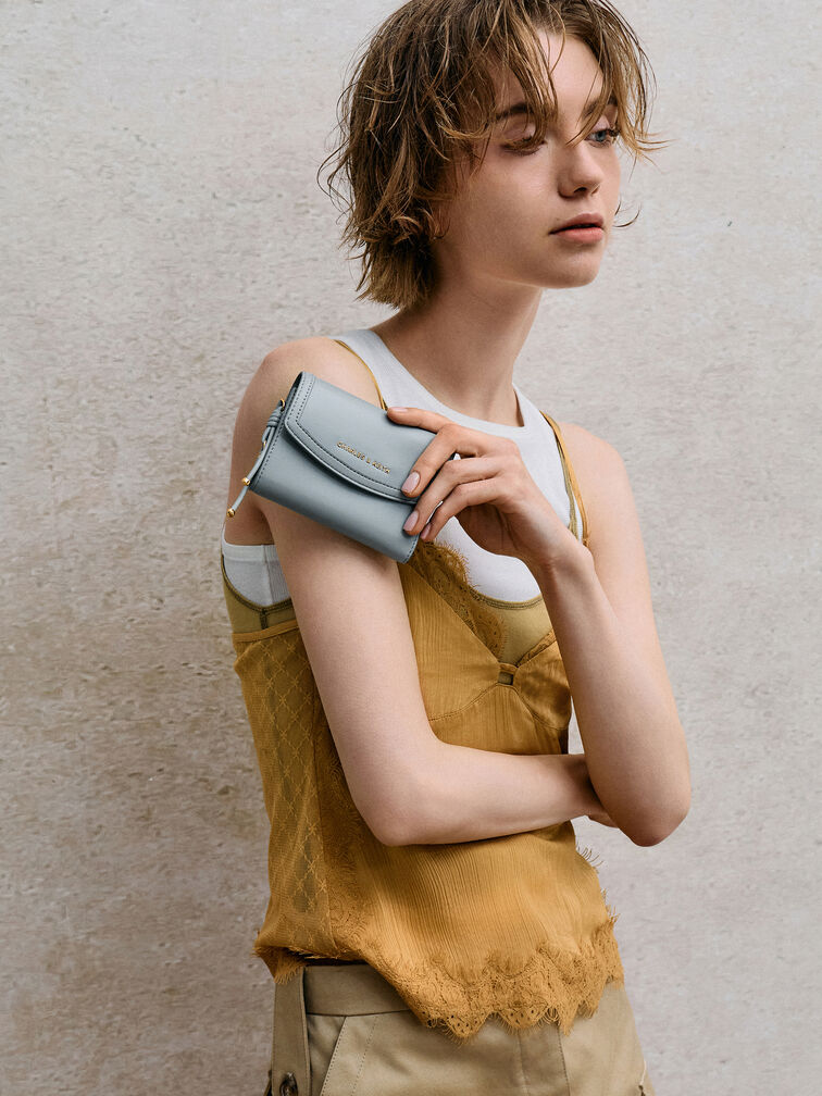 Haylen Front-Flap Small Wallet, Misty Blue, hi-res
