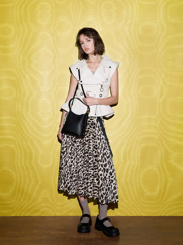 Edna Bucket Bag, Black, hi-res