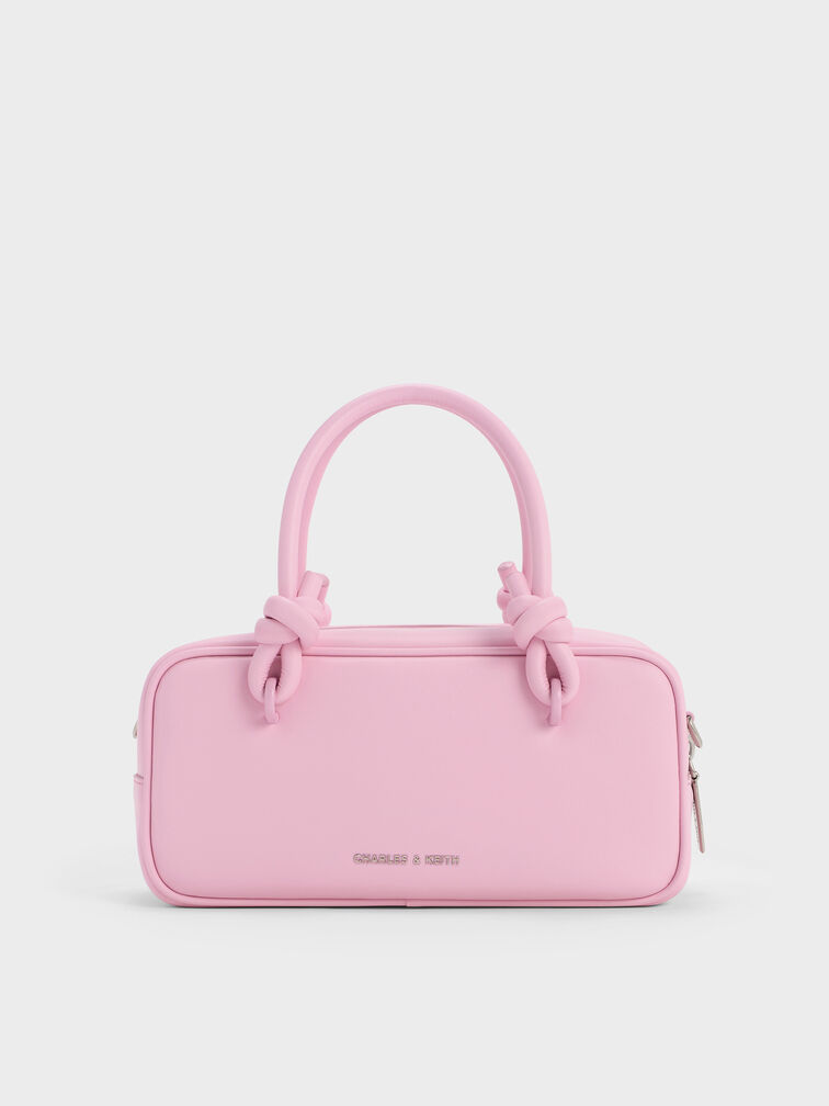 กระเป๋าสะพายข้างทรงยาวดีไซน์หูจับแบบผูกปมรุ่น Sammie, สีบับเบิ้ลกัมพิ้งค์, hi-res