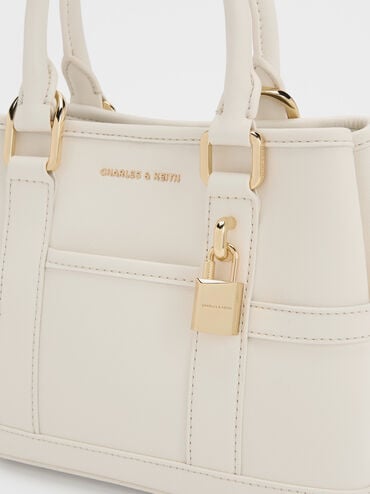 กระเป๋าโท้ทไซซ์มินิรุ่น Scottie, สีครีม, hi-res