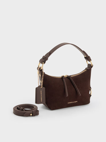 กระเป๋าโฮโบประดับพู่รุ่น Tatiana, สีเอสเพรสโซบราวน์, hi-res