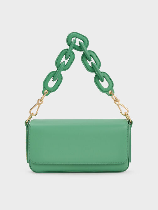 Catena Front Flap Bag, สีเขียว, hi-res