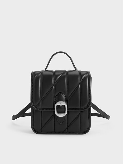Lin Quilted Belted Backpack, , hi-res