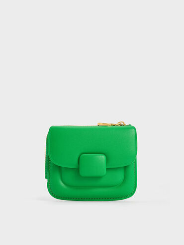 Koa Square Card Holder, สีเขียว, hi-res
