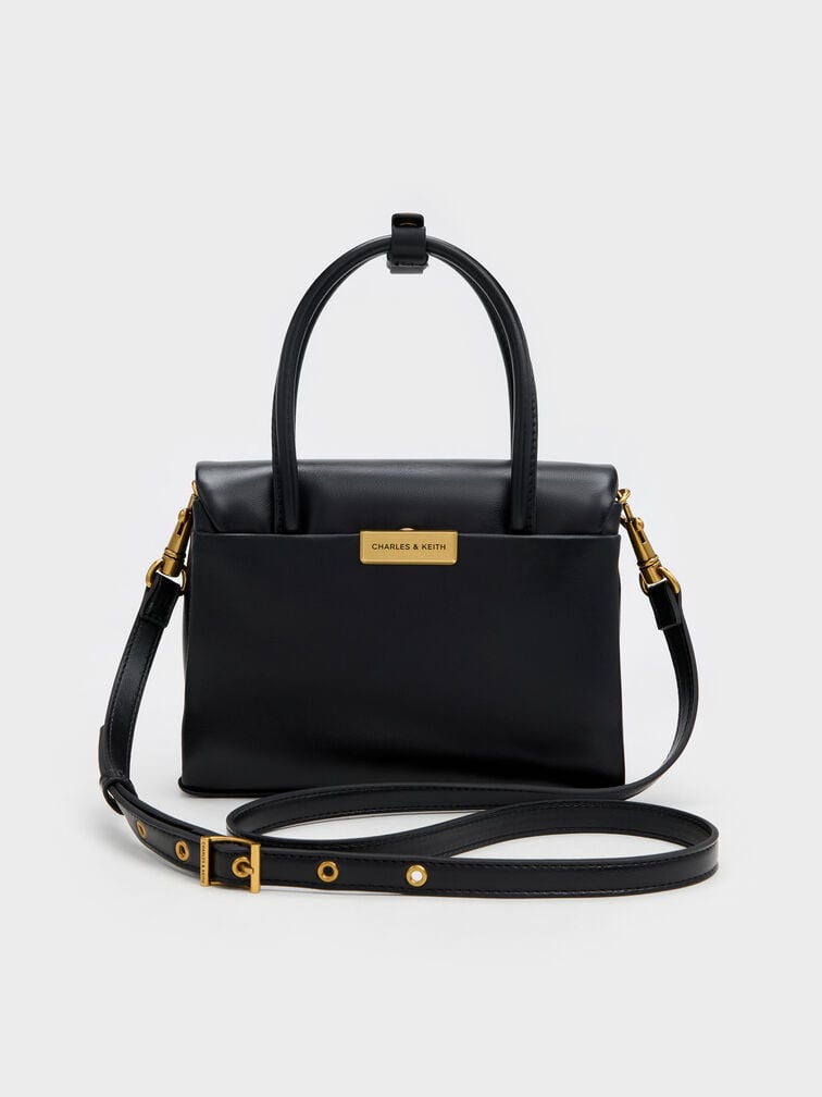 Mini Kerry Turn-Lock Tote Bag, Black, hi-res