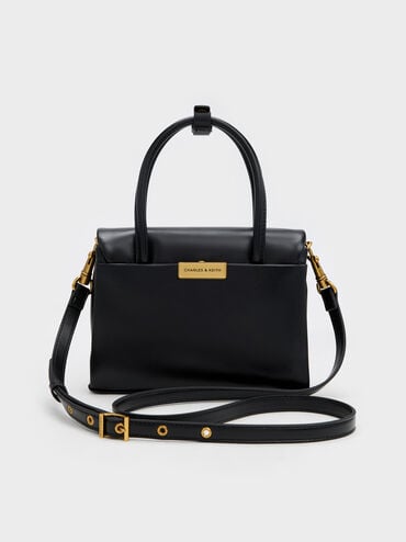 Mini Kerry Turn-Lock Tote Bag, Black, hi-res