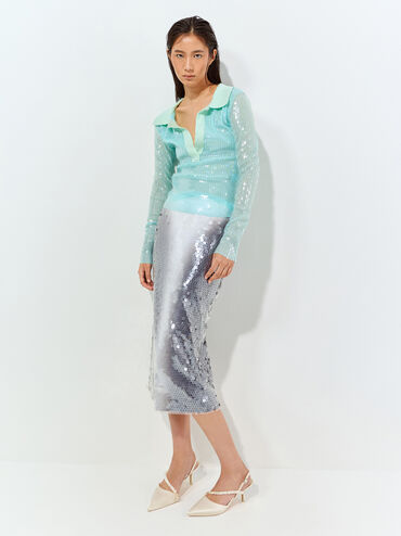 รองเท้าส้นสูงรัดส้นประดับเลื่อมรุ่น Briella, สีครีม, hi-res