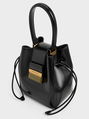 Charlot Elongated Bucket Bag, Black, hi-res
