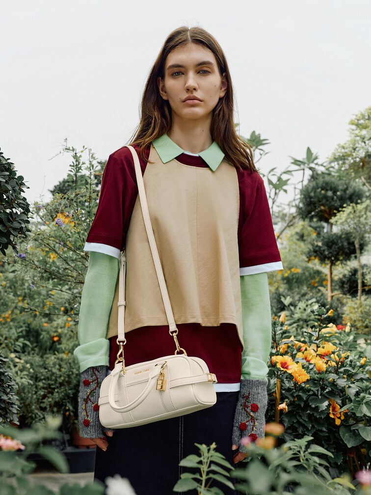 กระเป๋าโบว์ลิ่งรุ่น Scottie, สีครีม, hi-res