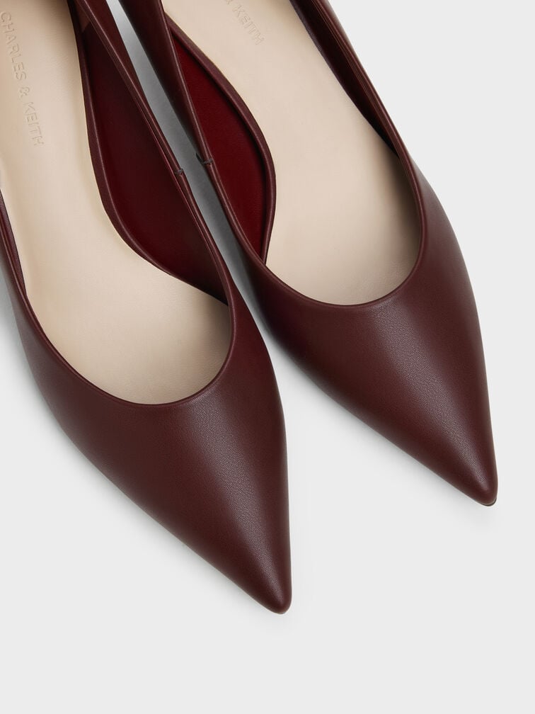 Kerra Pointed Mid Heels, Burgundy, hi-res