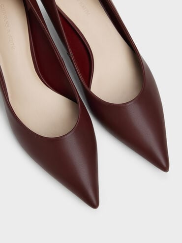 Kerra Pointed Mid Heels, Burgundy, hi-res
