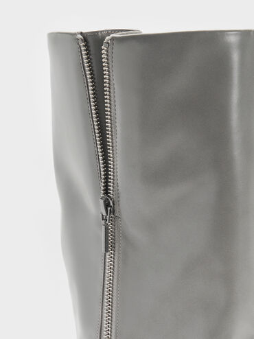 Louise Burnished Knee-High Boots, Light Grey, hi-res