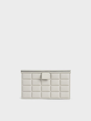 Quilted Clasp Clutch, , hi-res