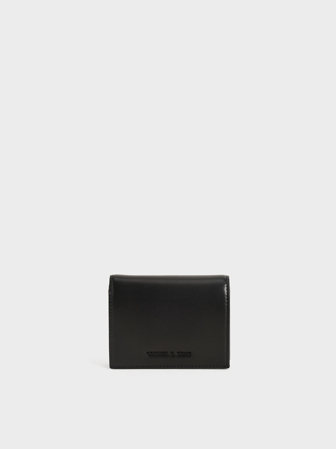 Black Snap Button Mini Short Wallet CHARLES KEITH TH