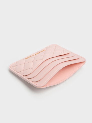 Cleo Quilted Card Holder, Soft Pink, hi-res