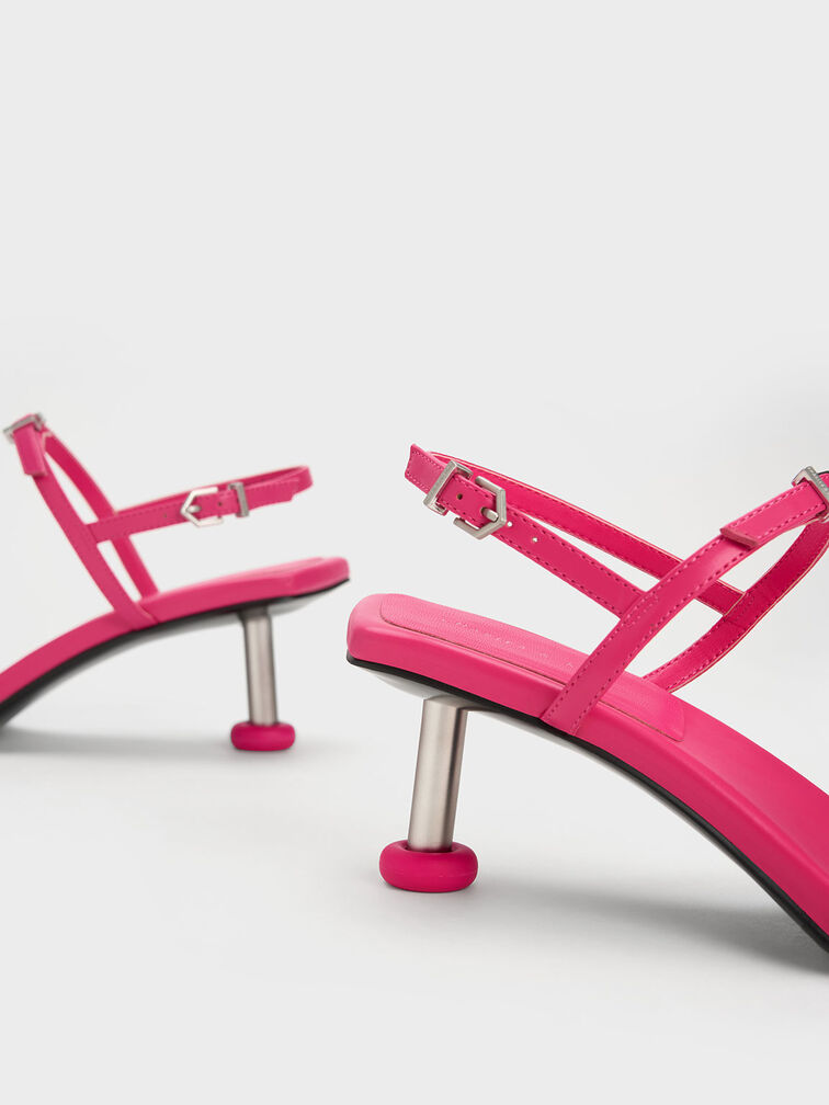 Sculptural Heel Buckled Sandals, , hi-res