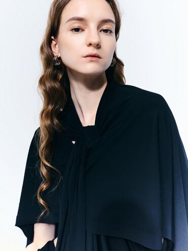 ต่างหูครึ่งเสี้ยวประดับคริสตัลรุ่น Hermione, สีเงิน, hi-res