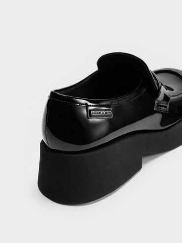 Giselle Strap Chunky Patent Loafers, Black Patent, hi-res