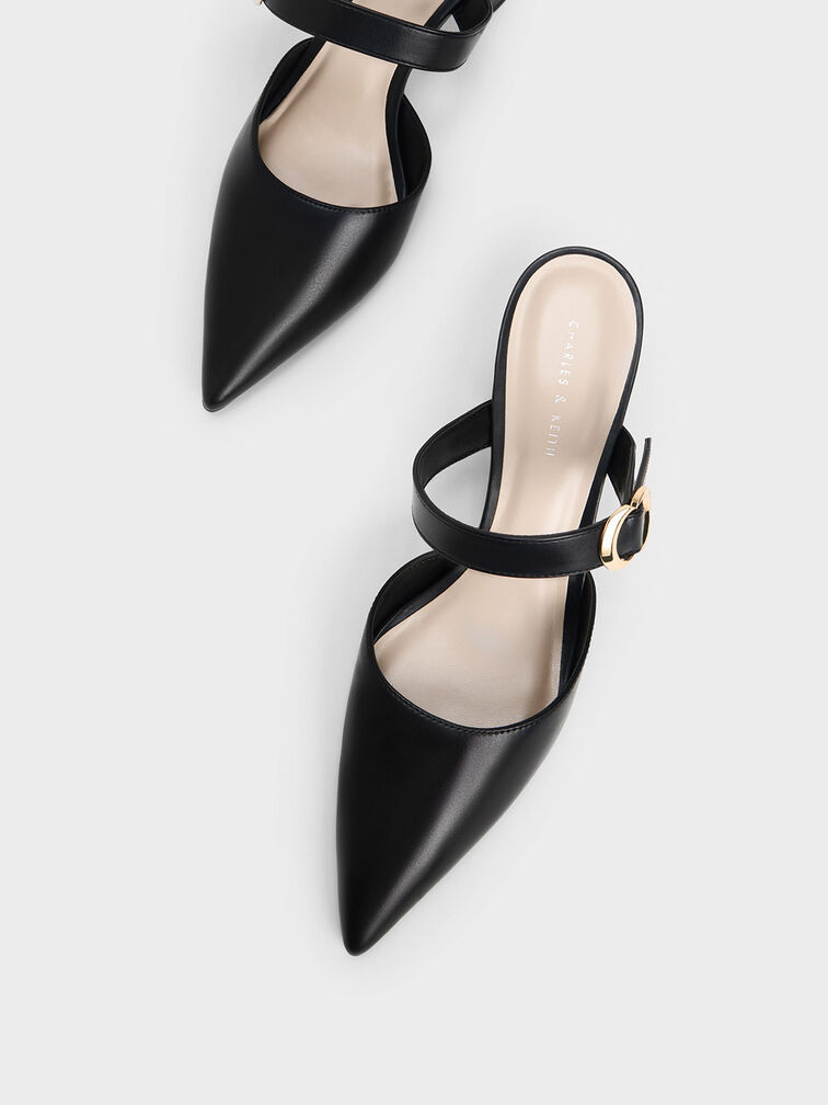 Metallic Accent Pointed-Toe Pumps, , hi-res