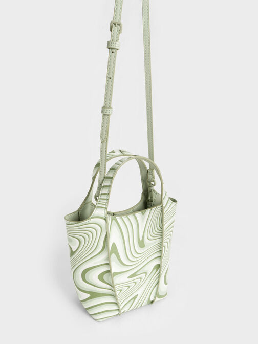 Arlys Swirl Print Tote Bag, Mint Green, hi-res