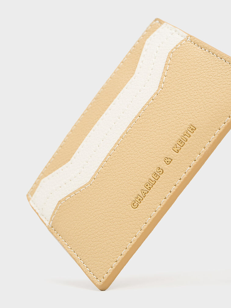 Carli Two-Tone Multi-Slot Card Holder, Beige, hi-res