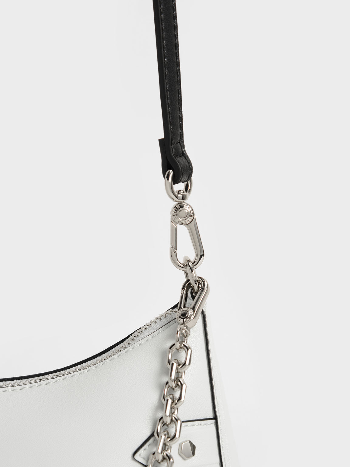 Chain Handle Crossbody Bag, White, hi-res