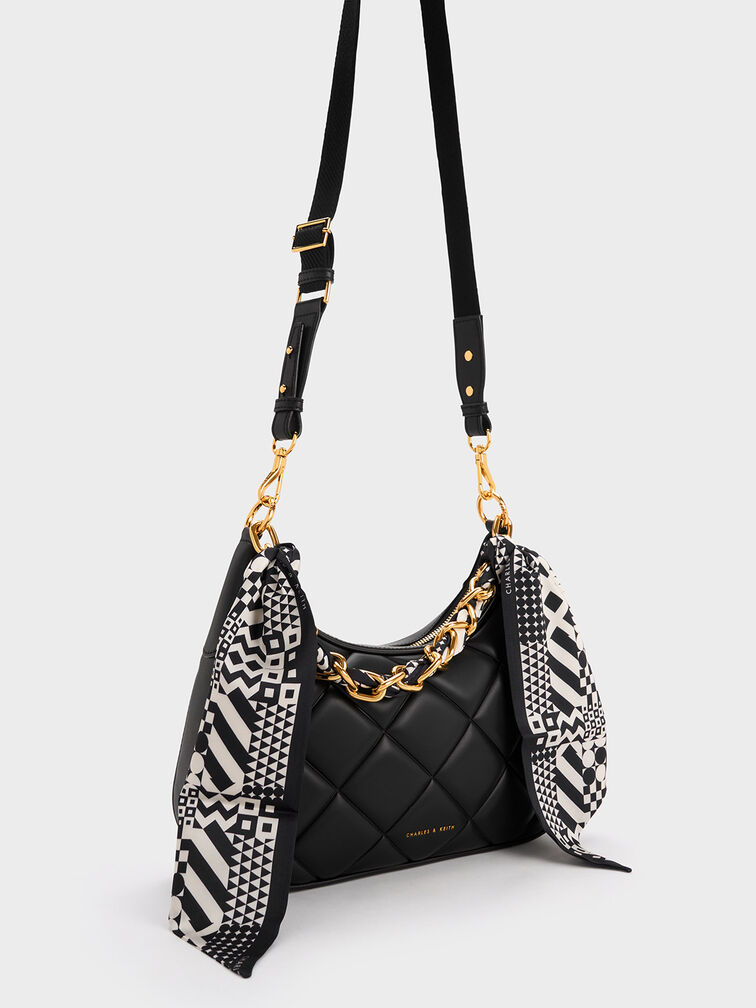 Alcott Large Scarf Chain-Link Quilted Bag, , hi-res
