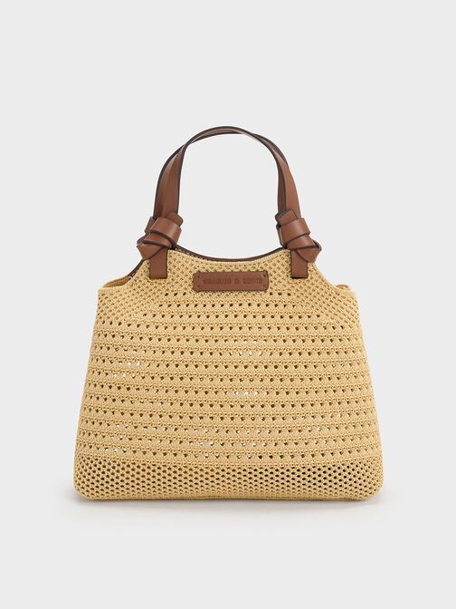 Ida Knotted Handle Knitted Tote Bag, , hi-res