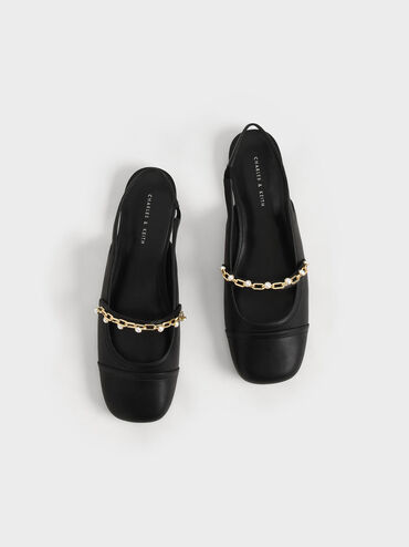 Beaded Chain-Link Slingback Mary Janes, , hi-res