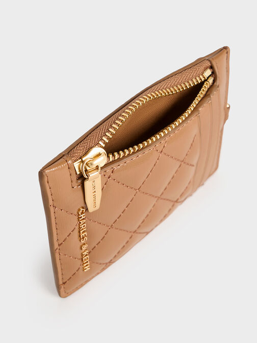 Wisteria Metallic Quilted Braided-Strap Card Holder, Tan, hi-res