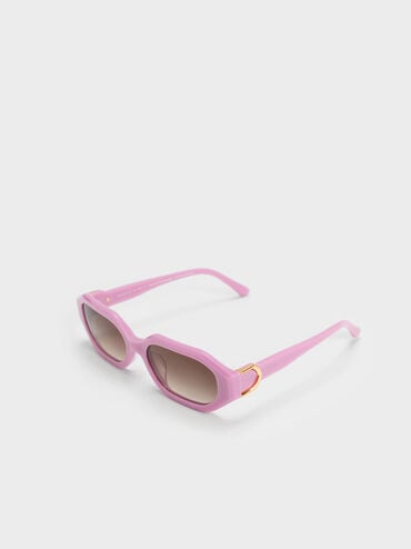 แว่นตากันแดดกรอบทรงรีวัสดุอะซิเตทรีไซเคิลรุ่น Gabine, สีไวโอเล็ต, hi-res