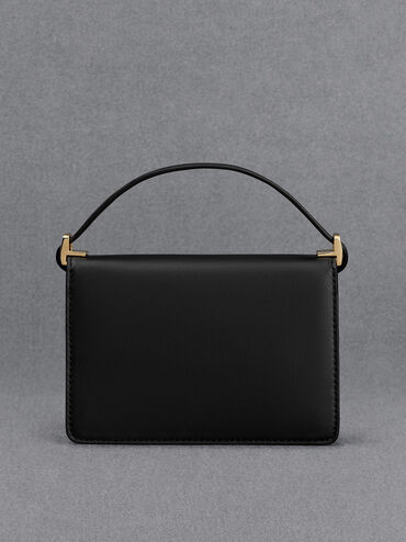 Mini Cerys Leather & Canvas Monogram Shoulder Bag, Black, hi-res