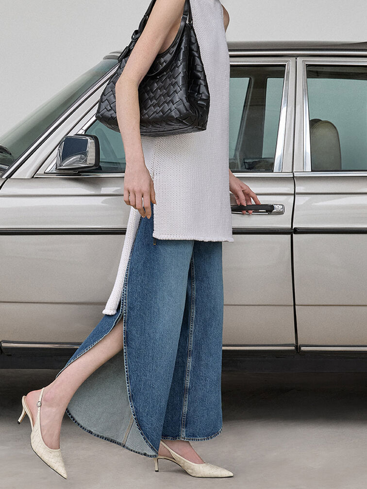Ivette Woven Tote Bag, Noir, hi-res